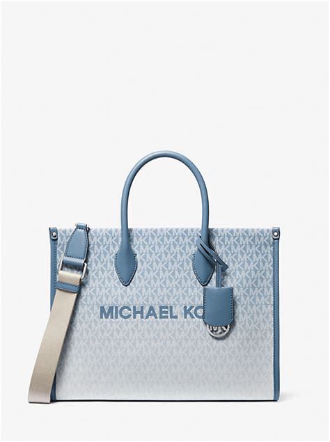 michael kors blue ombre|Mirella Medium Ombré Logo Tote Bag .